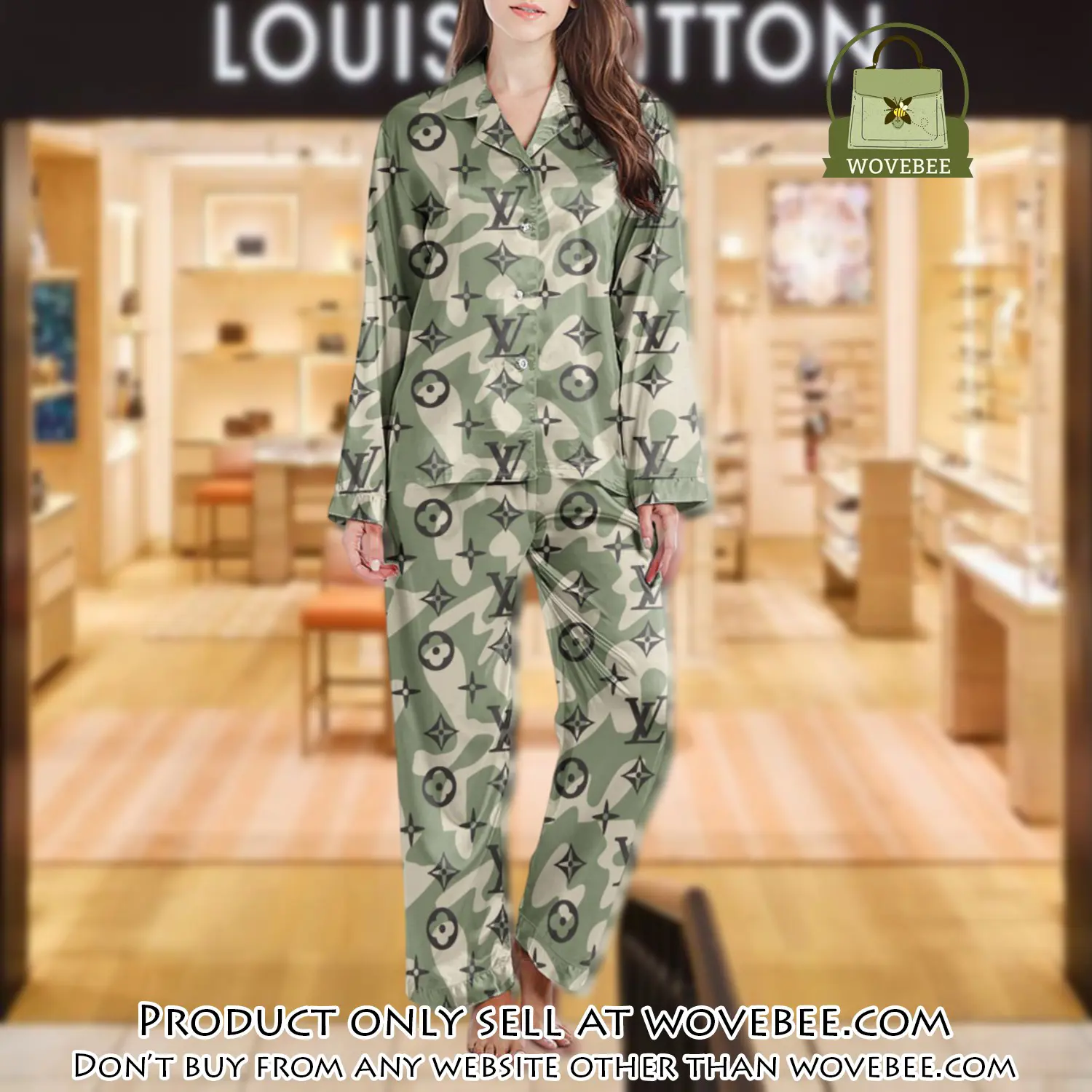 Lv monogram long satin pajama set pjs1004 wvb1352236